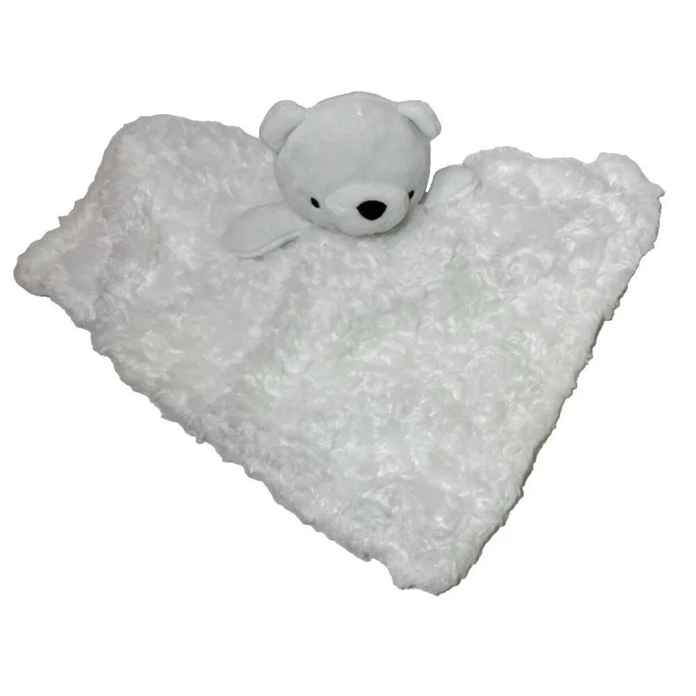 Baby by Bon Bebe Lovey Bear White Curly Security Blanket Toy Soother - Picture 1 of 5